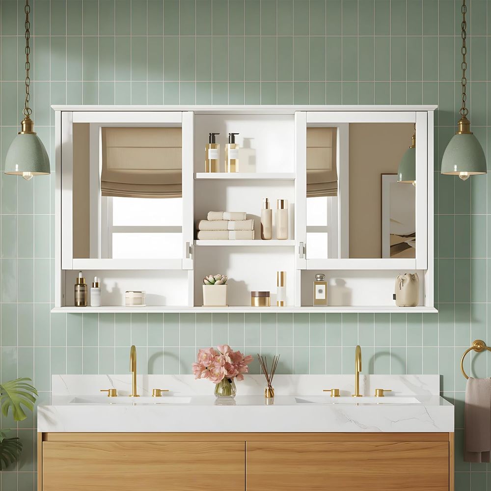 Bathroom Cabinet Mirror - Навесной шкафчик для ванной 55x28 дюймов