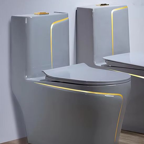 Home Bathroom Ware - Серый керамический унитаз-биде моноблок, S-образный сифон,