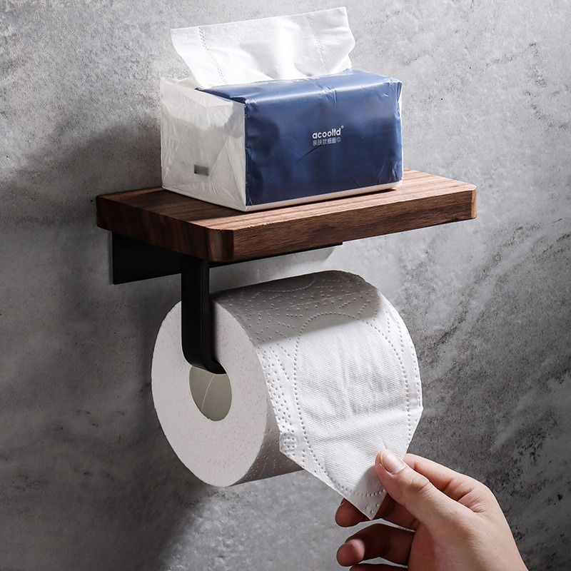 Home Bathroom Towel Dispenser - Держатель для салфеток из массива дерева,