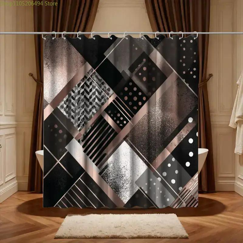 Home Decor Bathroom Ideas - Современная геометрическая абстрактная шторка для душа,
