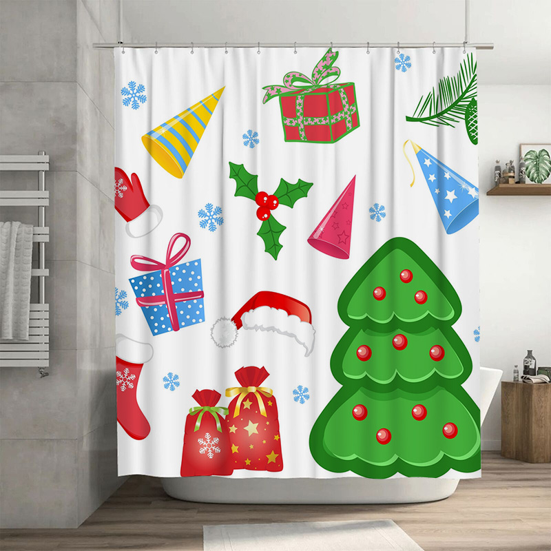 Home Decor Bathroom Ideas - TU занавеска для душа Рождественский лес