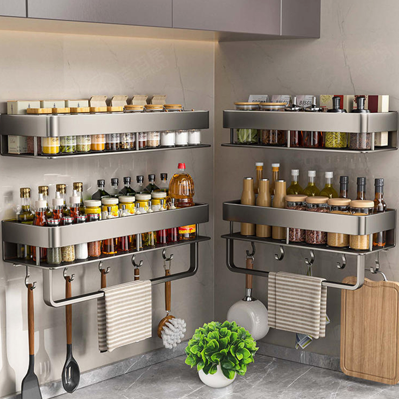 Home Goods Bathroom Cabinets - Алюминиевая кухонная полка-органайзер для ванной комнаты,