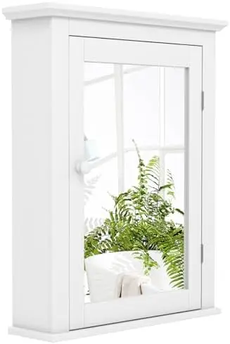 Bathroom Cabinet Mirror - Белый настенный медицинский шкафчик с зеркалом,