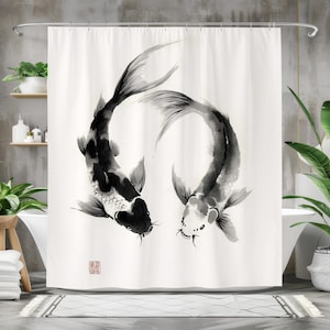 Занавеска для душа с рыбой, во – обзор и цена Japanese Home Bathroom Design