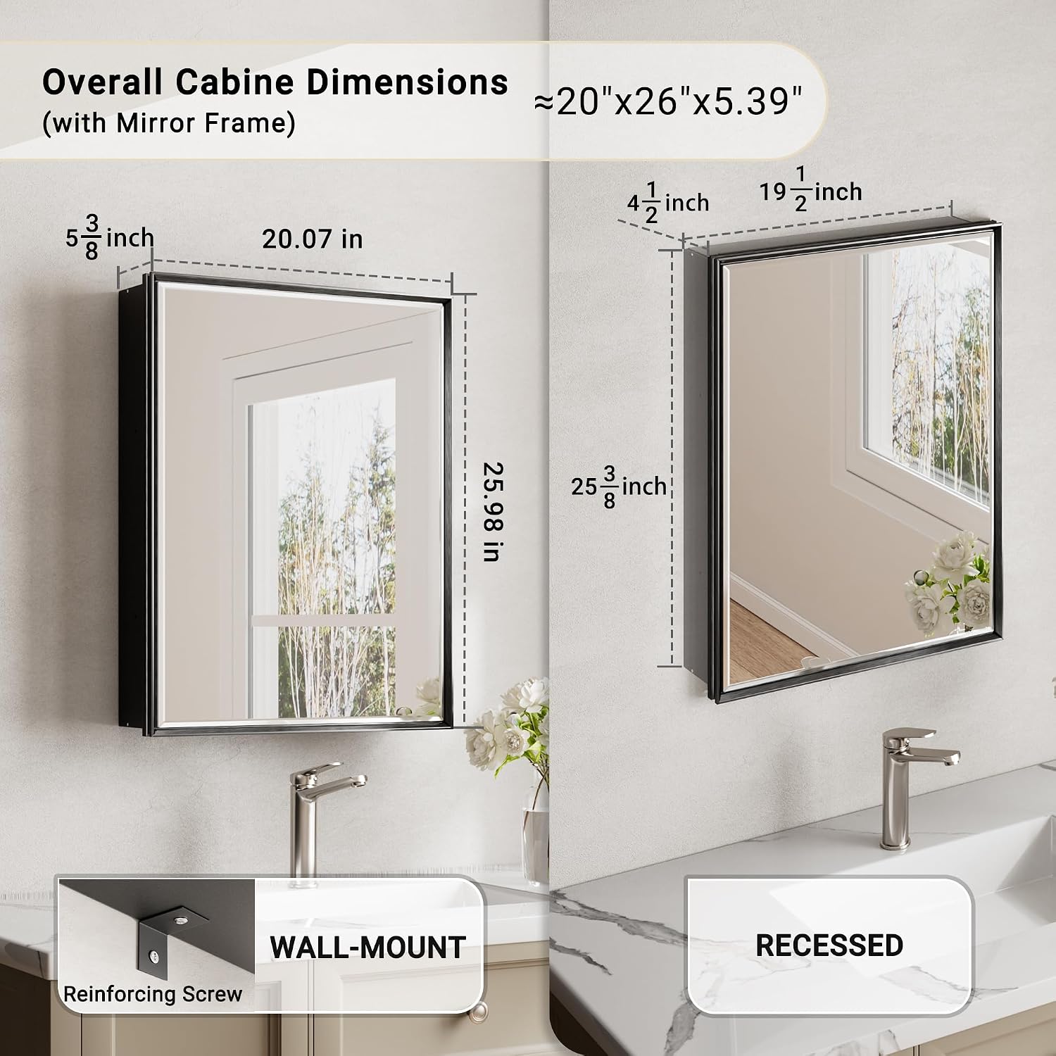 Черный медицинский шкаф с зерк – обзор и цена Bathroom Cabinet Mirror
