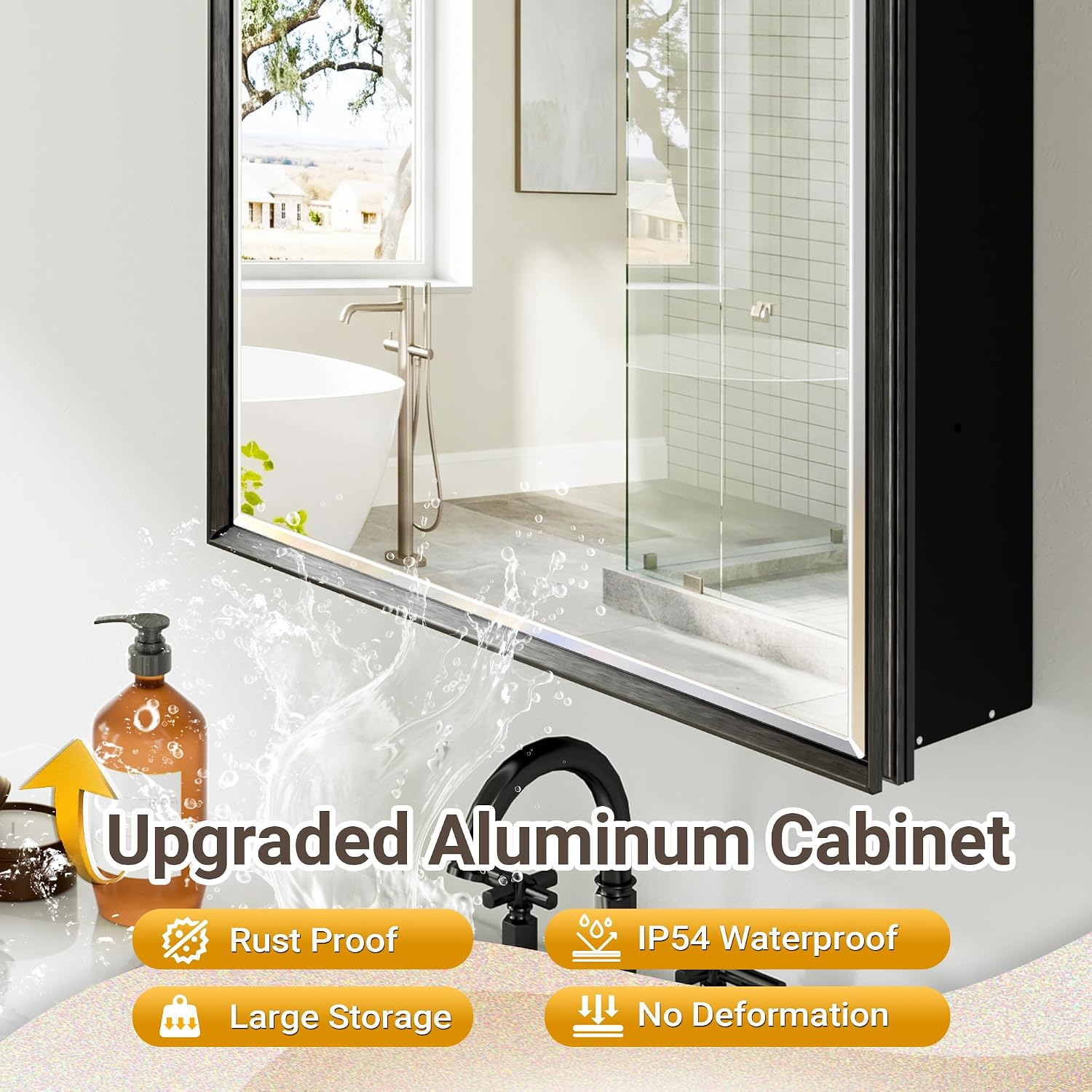 Черный медицинский шкаф с зерк – обзор и цена Bathroom Cabinet Mirror